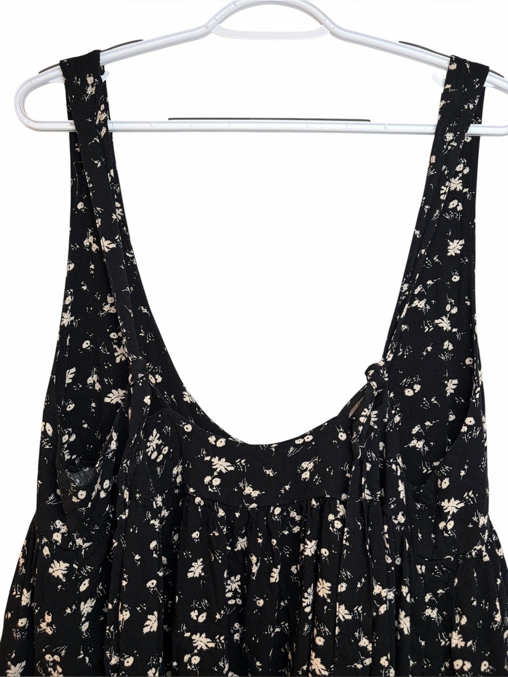 Free People Saturday Scooped Romper Dress in Black Combo Size XL Boho Summer - Picture 10 of 14